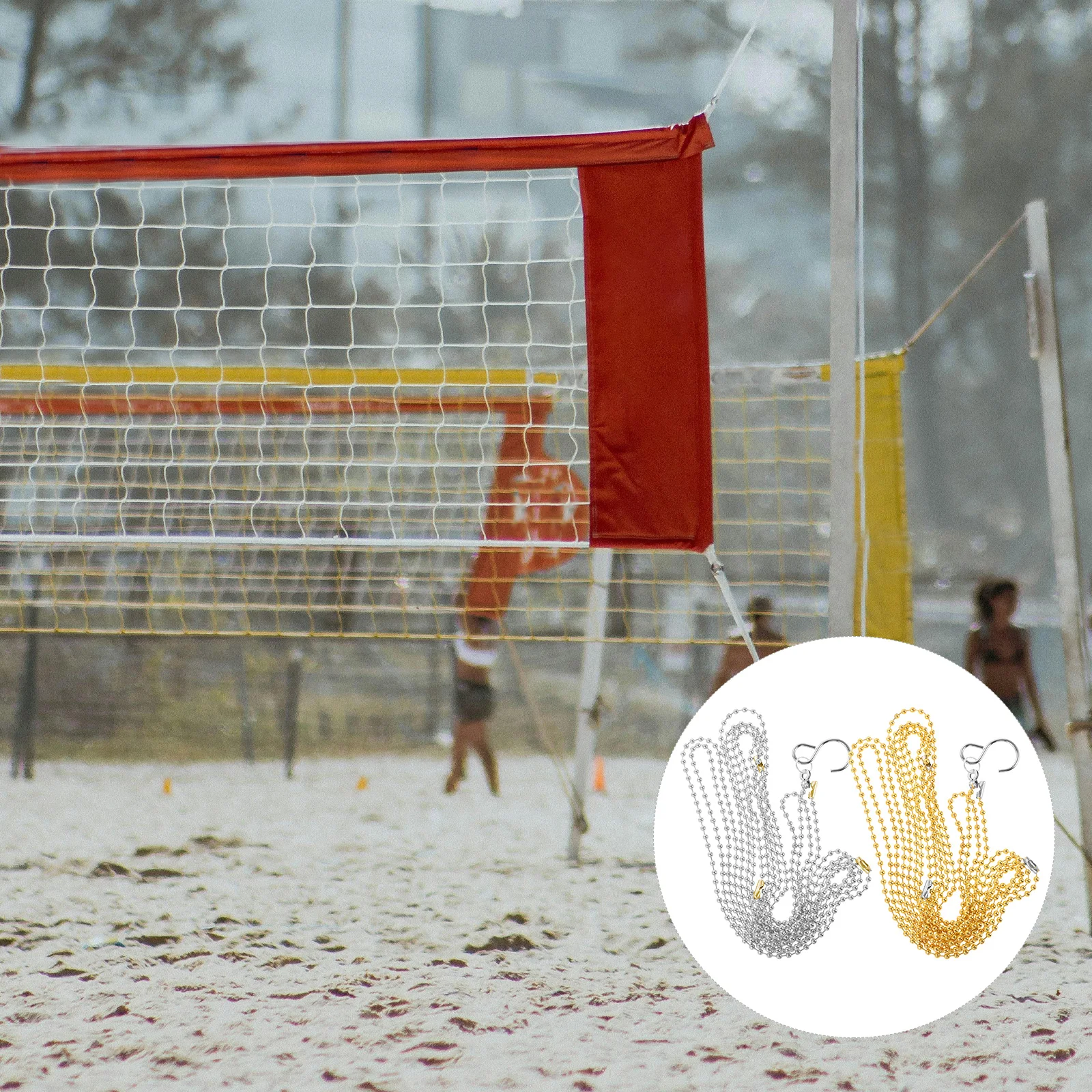 

4pcs Measurement Chain Volleyball Net Height Measure 2 Sets Gold Silver Volleyball Tool Portable Height Tool Referee Supplies