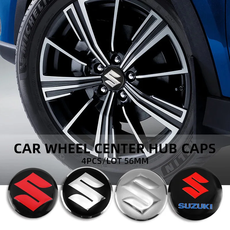 Tapacubos de centro de rueda de coche, emblema adhesivo, accesorios para Suzuki Jimny Swift Samurai Vitara SX4 Alto Kaiser Ingnis DZire Kizashi