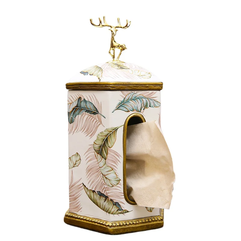 

Американская современная легкая роскошная коробка для салфеток, креативная гостиная, журнальный столик, орнамент, обеденный стол, картонная коробка для скандинавского дома