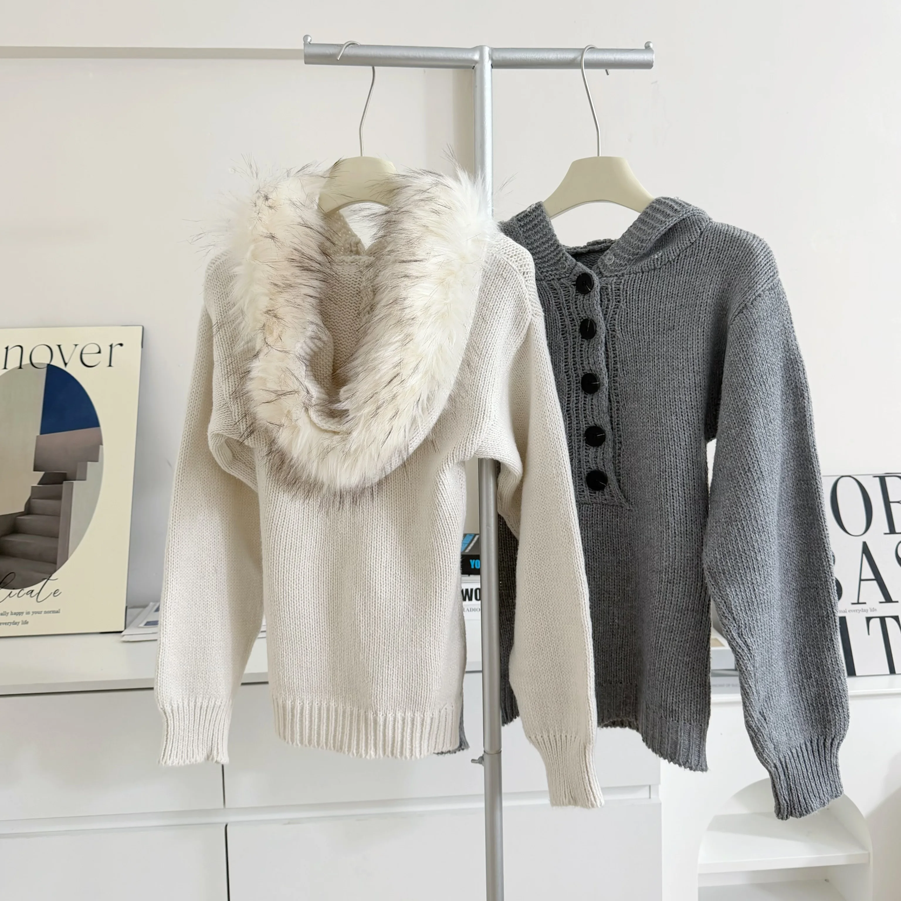 

Женский тонкий свитер с капюшоном и длинными рукавами, осень-зима, однотонный однобортный базовый джемпер, топ