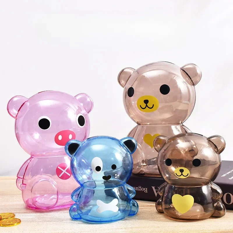 Transparent Plastic Creative Cartoon Piggy Bank Living Room Decoration Children's Toys Gift Piggy Bank Decorative Home Decor