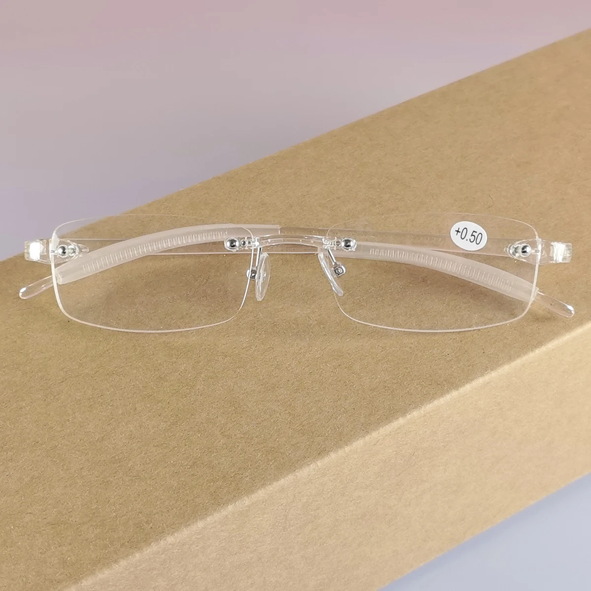 Gafas de lectura transparentes y flexibles para mujer, lupa sin marco TR90 ultraligera para presbicia + 0,5 + 0,75 + 1 + 1,25 + 1,5 + 1,75 + 2 ~ + 4