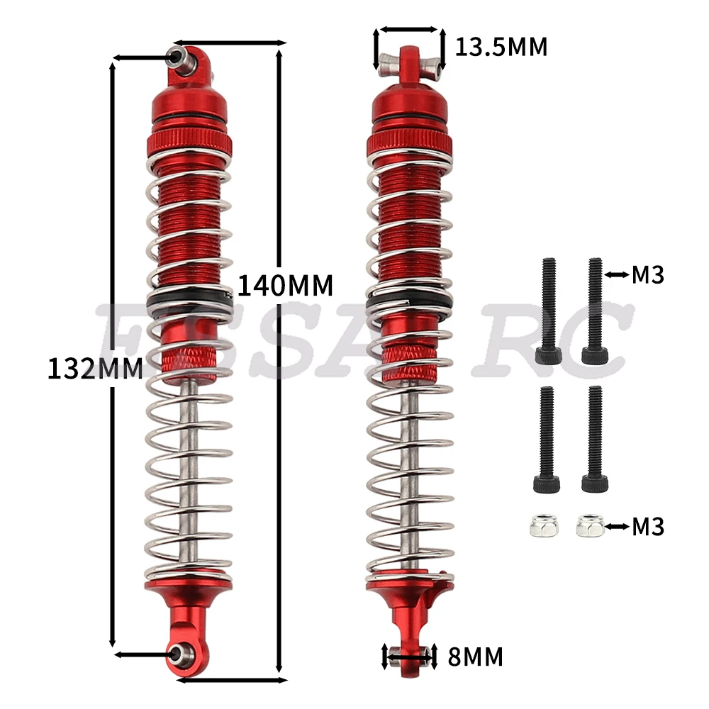 4szt Metalowy amortyzator przedni i tylny do Losi LMT 1/8 RC Crawler Car Upgrade Parts Akcesoria