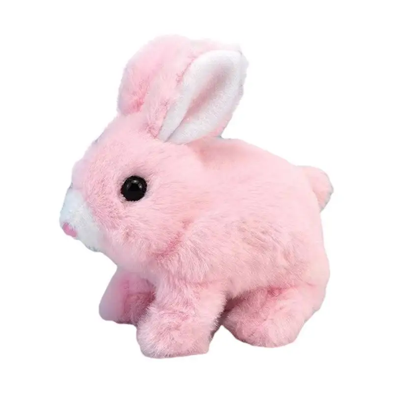 Plush Electronic Bunny Toy Robot Rabbit Pet Walking Jumping Running Shake Ears Cute Electric Animal Kids Birthday Christmas Gift