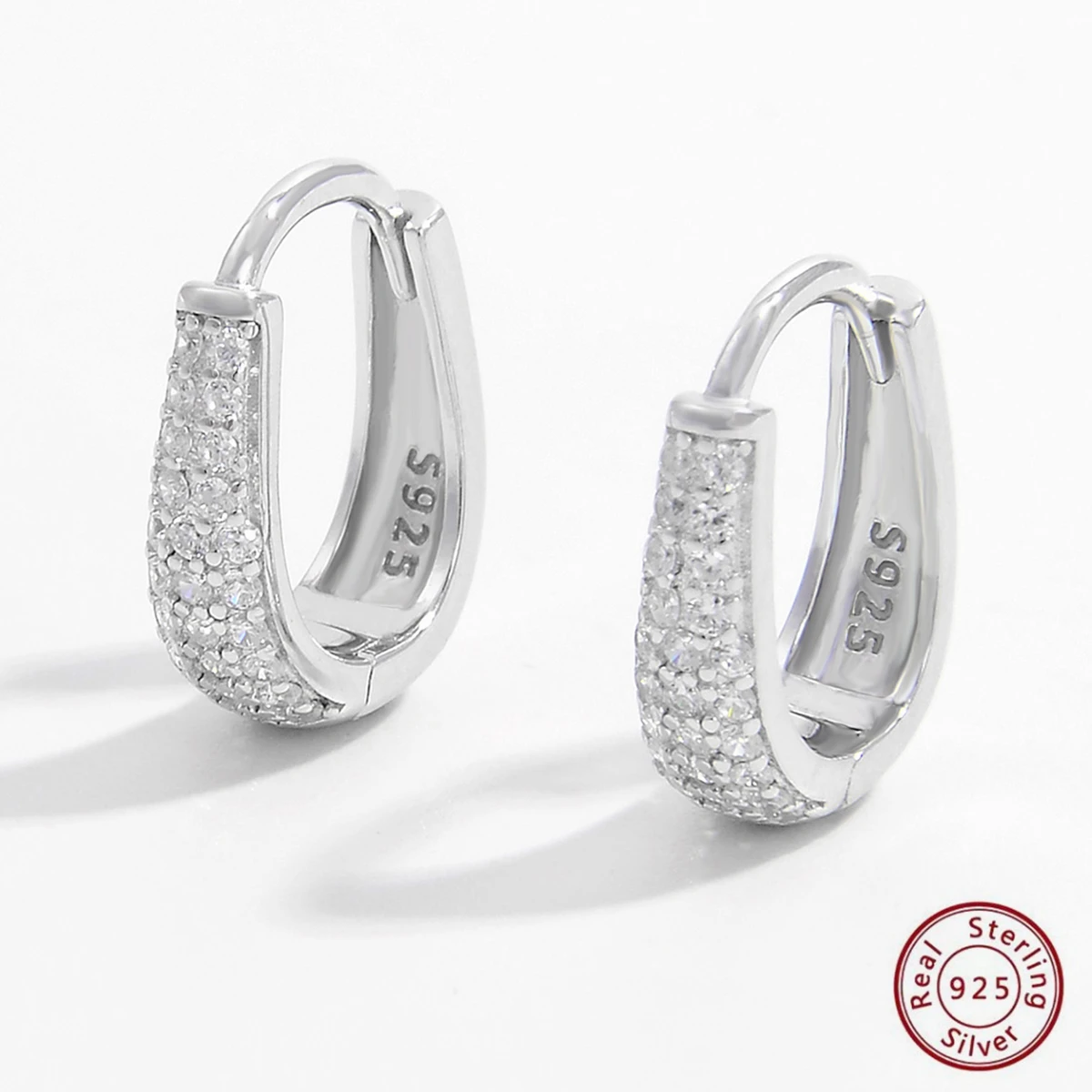 925 Sterling Silver Zircon Hoop Earrings For Women Minimalist Gorgeous Fashionable Fine Jewelry For Party Wedding Daily Gifts