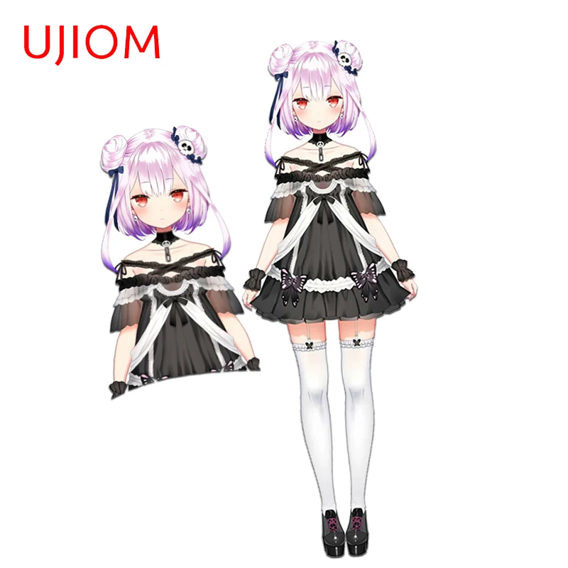 UJIOM 13cm × 9.2cm Hololive Uruha Rushia Wall Stickers Kawaii Pink Hair Cartoon Girl Decals Personality Bedroom Decoration