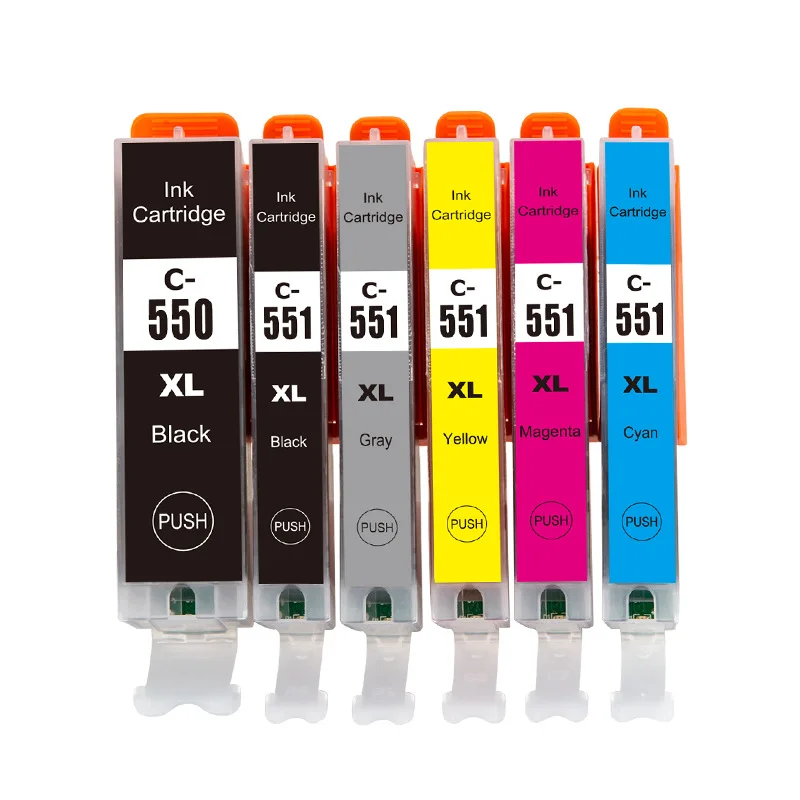 Cartouche d'encre Compatible PGI-550 CLI-551 PGI550XL, pour Canon PIXMA MG5450 MG5550 MG6350 MG6450 MG7150 IP7250 MX725 MX925 IP8750