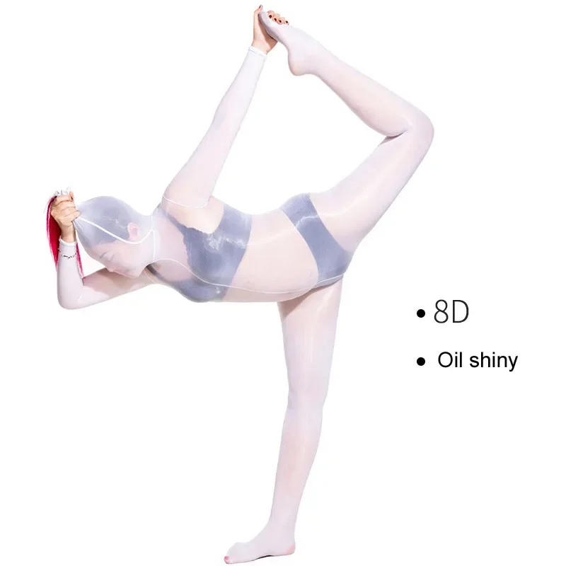 

Unisex Oil Shiny Penish Sheath Close Open Crotch Bodysuit Tight Bodystocking Half Coat Zentai Transparent Sexy Lingerie Jumpsuit
