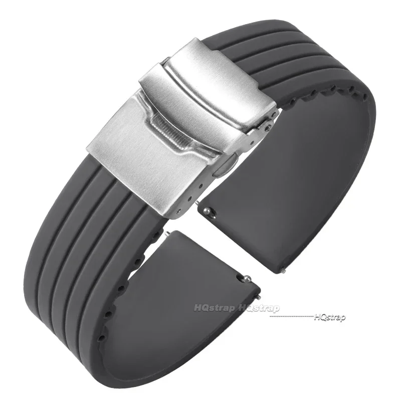 Silikonkautschuk-Uhrenarmband mit Faltschließe, 18 mm, 20 mm, 22 mm, 24 mm, für Omega-Uhr, Ersatzarmband für Seiko-Sportarmbänder