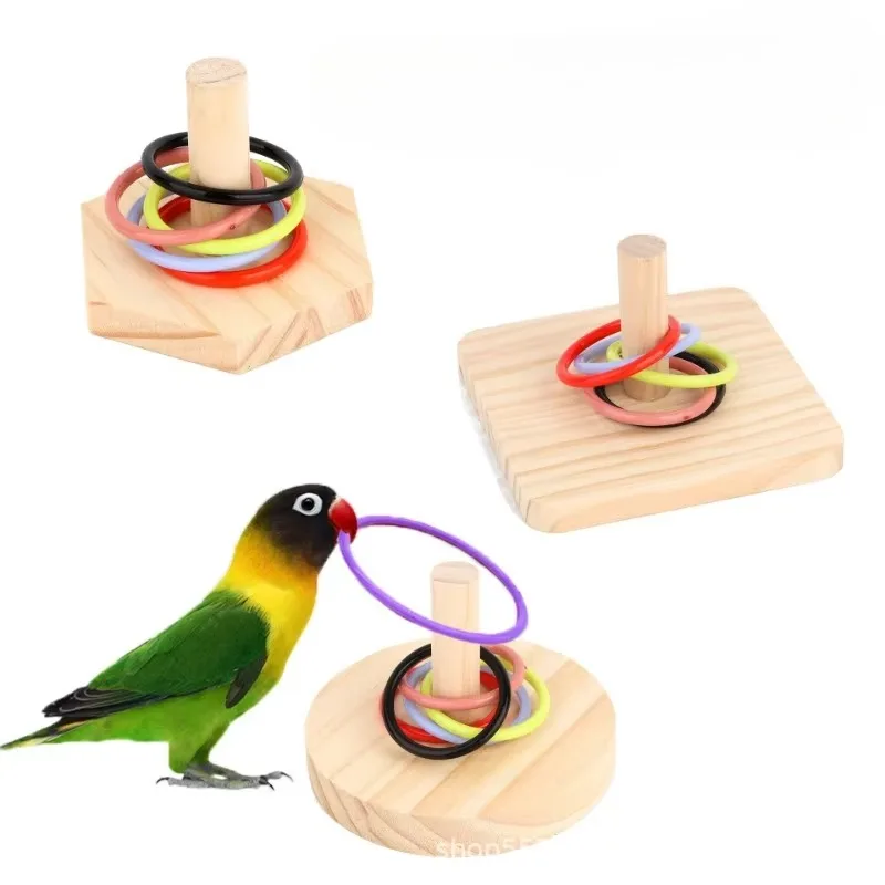 Bird Training Ring Toy Parrot Intelligence Training Chew Toys Training Interactive Bird Supplies Funny Bird Toys Random Color