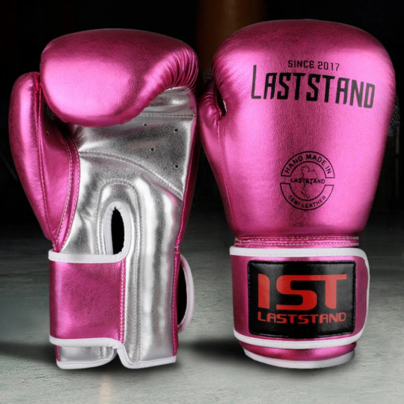 LASTSTAND 8-12 OZ hurtownie Muay Thai skóra z mikrofibry rękawice bokserskie dorosłych kobiet mężczyzn MMA trening gimnastyczny rękawice bokserskie sprzęt