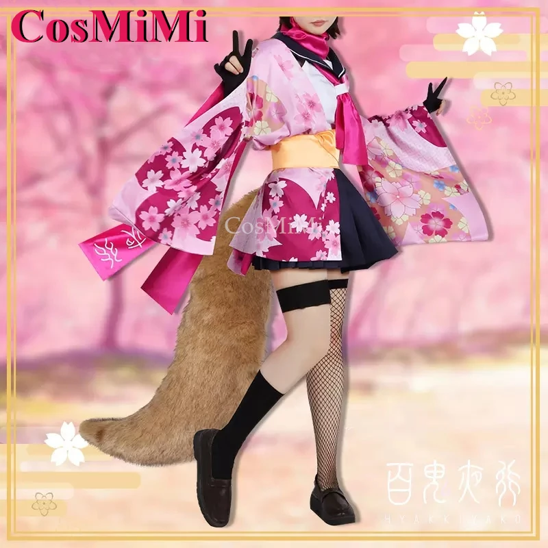 【مخصصة】CosMiMi Kuda Izuna Cosplay Game الأزرق الأرشيف زي جميل مطبوع كيمونو موحد كرنفال حفلة لعب الأدوار الملابس