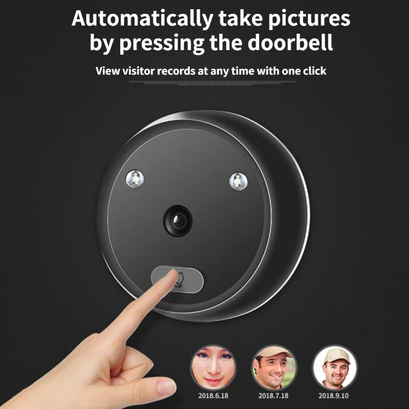 New R11 Video Peephole Doorbell Camera Video-eye Auto Record Electronic Ring Night View Digital Door Viewer Entry Home Security