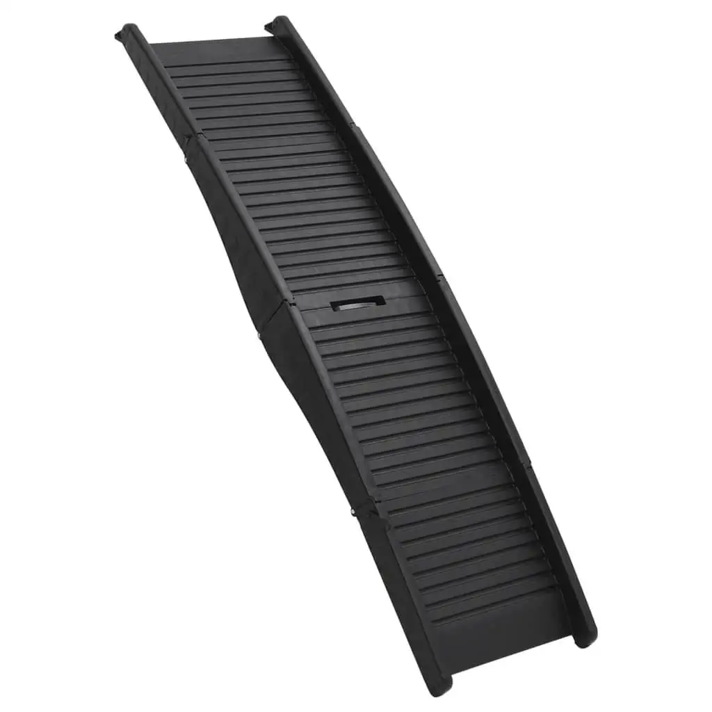 Folding Pet Dog Ramp - Lightweight 60.2x15.7x4.9 Inch Black Plastic for Easy Access