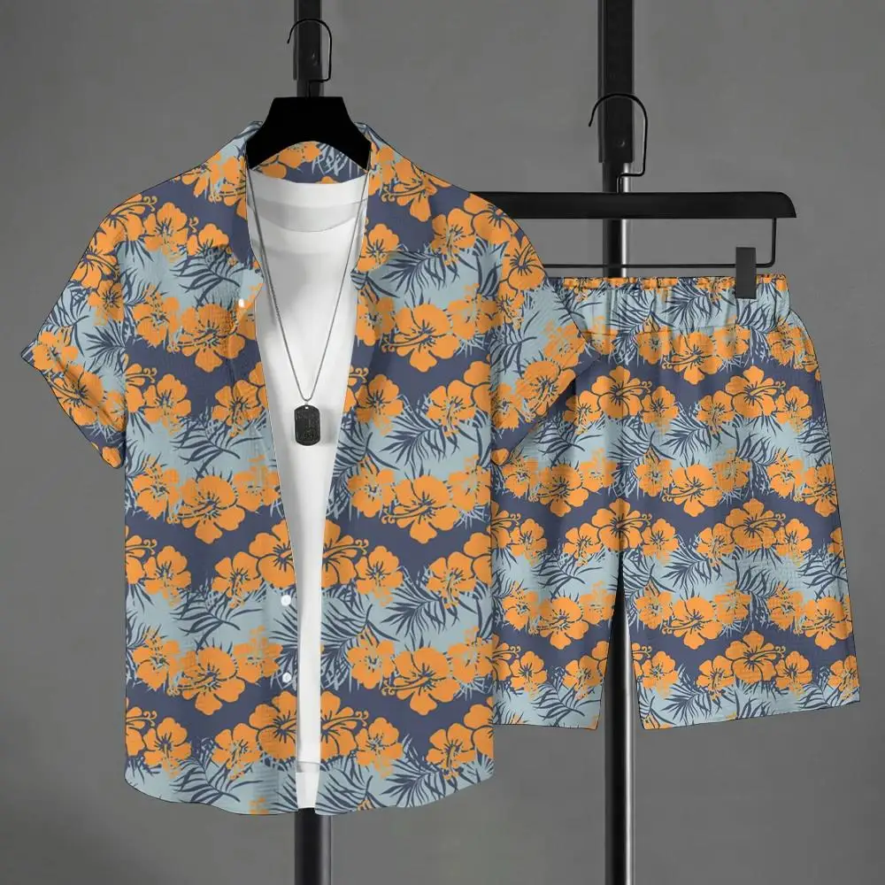 Hawaiian Style Herren Kurzarmhemd Sommer Kurzarmhemd Strand Kurzer Herrenanzug Street Casual Y2k Herren Shorts Freizeit