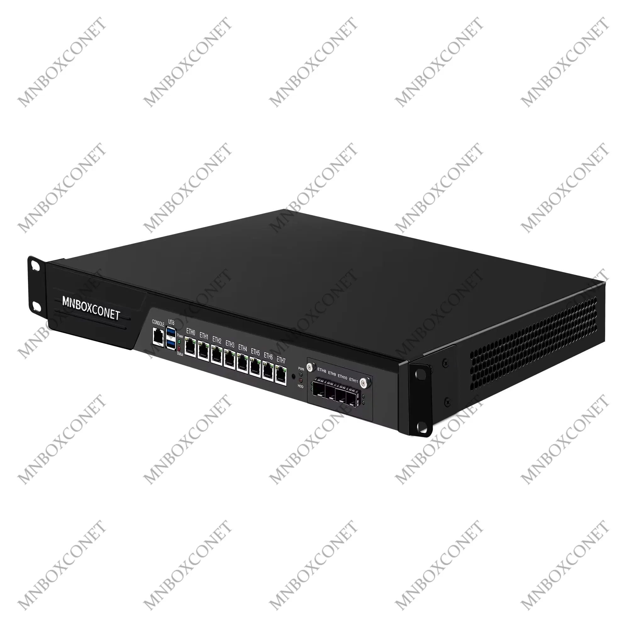 

MNBOXCONET 1U Rackmount Server 19 Inch Firewall Router Appliance Core i5-7500, 4 x 10GBE B250Network Cabinet8 x 2.5Gigabit LAN