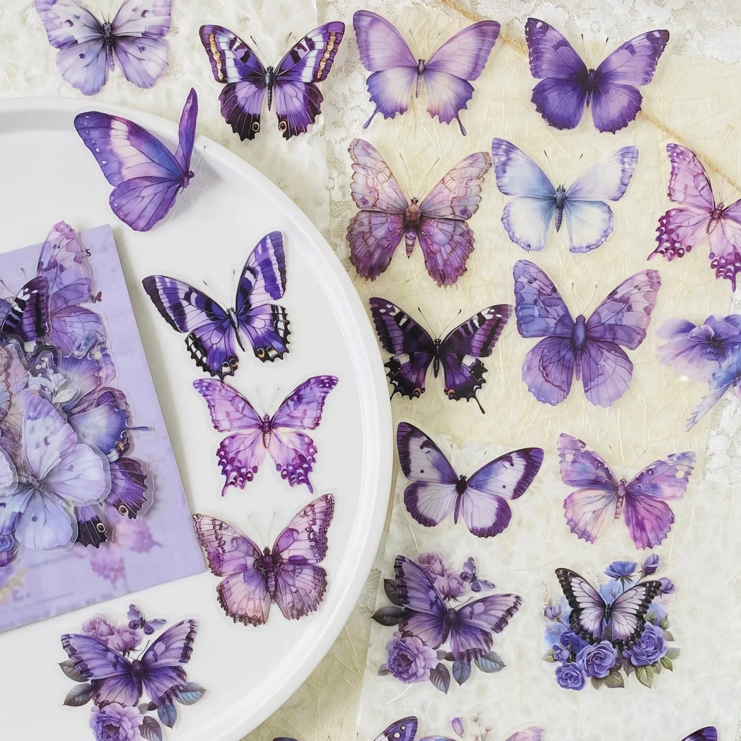 Journamm 40 قطعة ET ملصقات الفراشة لوازم سجل القصاصات مواد حساب اليد الإبداعية الديكور ملصقات صناعة يدوية مجلة غير المرغوب فيه #4