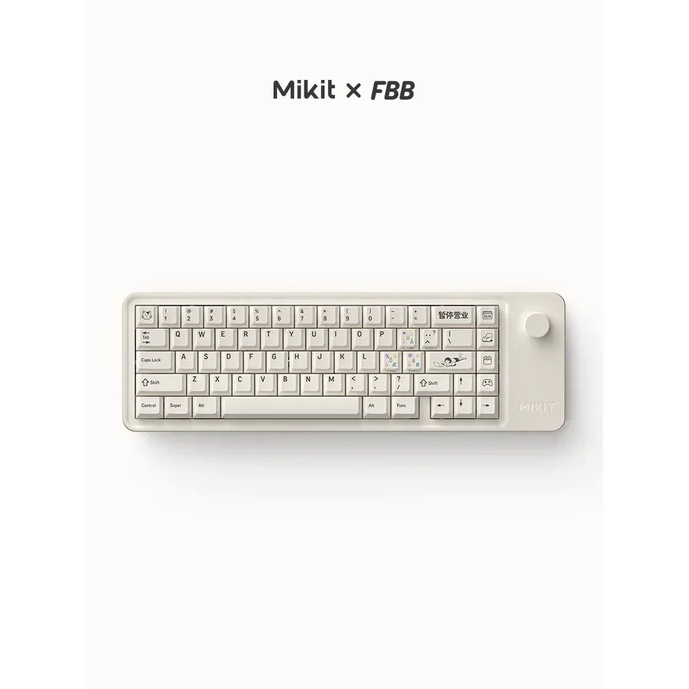 Mikit M65 Tri-mode Wireless Mechanical Keyboard Gaming 2.4G Gasket 65% 67 Keys Bluetooth Type-C RGB with Knob for Girls Office