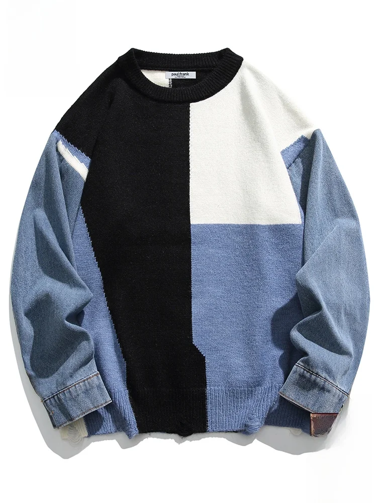 

PaulFrank Spring Autumn Knitted Sweater M Loose Fit Color Blo Design Comfortable Soft Long Sve round Ne Pullover Coat