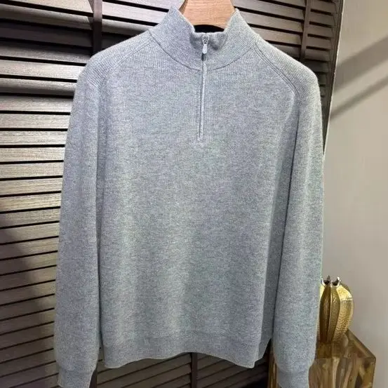 Italian BC wool cashmere casual semi-turtleneck knitted sweater