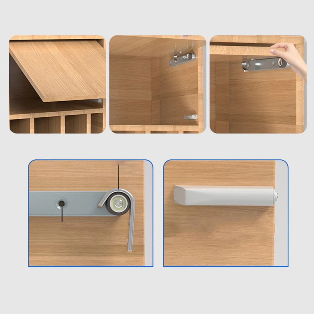 1 Set Effortless Cabinet Lift System Easy-Lift Cabinet Gas Strut Spring Hydraulic Shock Absorber  Hardware Rubber Silent Pulleys