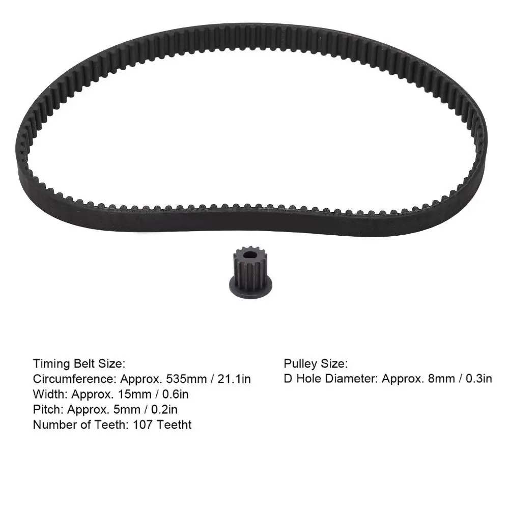 535-5M-15 حزام سكوتر كهربائي مع 13T توقيت بكرة 107 الأسنان مؤقت اشتعال 5 مللي متر الملعب المطاط متزامن حزام سكوتر كهربائي