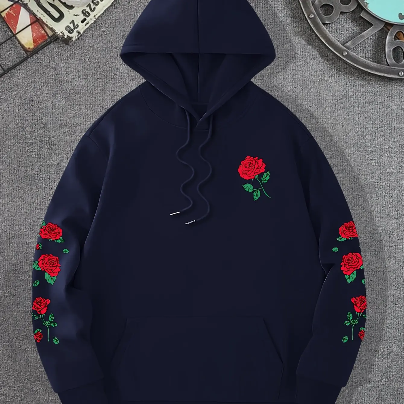 2025 Nuovo inverno-primavera casual da uomo e da donna maglione con cappuccio allentato con stampa rosa abbigliamento sportivo unisex retrò di alto stile