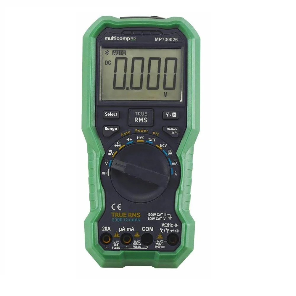 MULTICOMP PRO MP730026 EU-UK Hand Held Digital Multimeter, True RMS, 3.75 Digit, 1KV, 20A