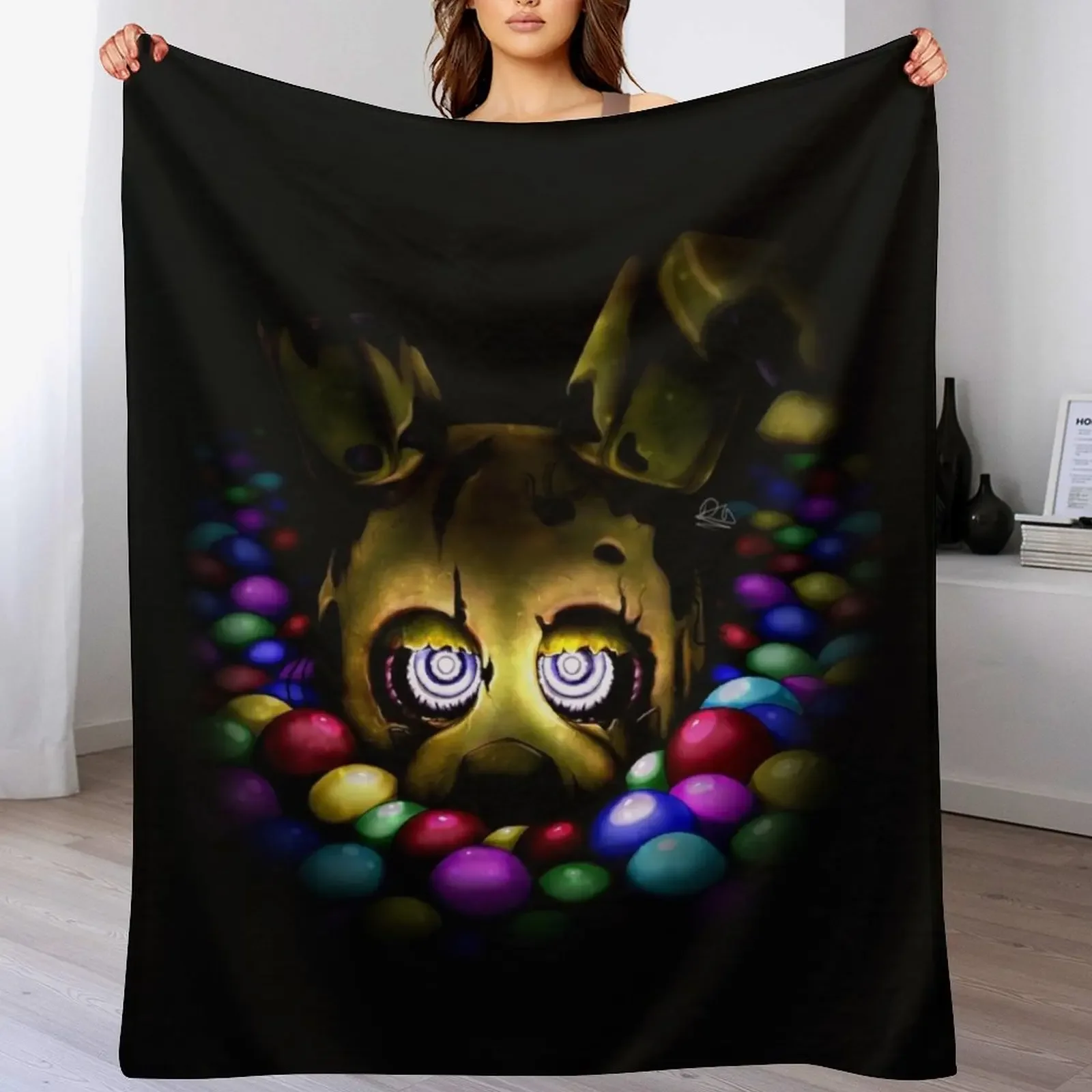 Springtrap - Into The Pit V3 Throw Blanket manga blankets ands Decorative Sofa Hairys Blankets