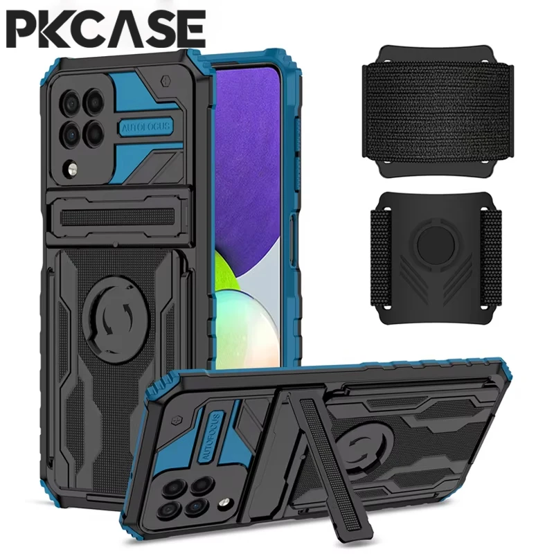 

PKCASE Shockproof Wristband Stand Case For Samsung Galaxy A72 A52 A32 A23 A22 A14 A13 A12 A42 A51 A31 A52S A21S A20S A10S Case
