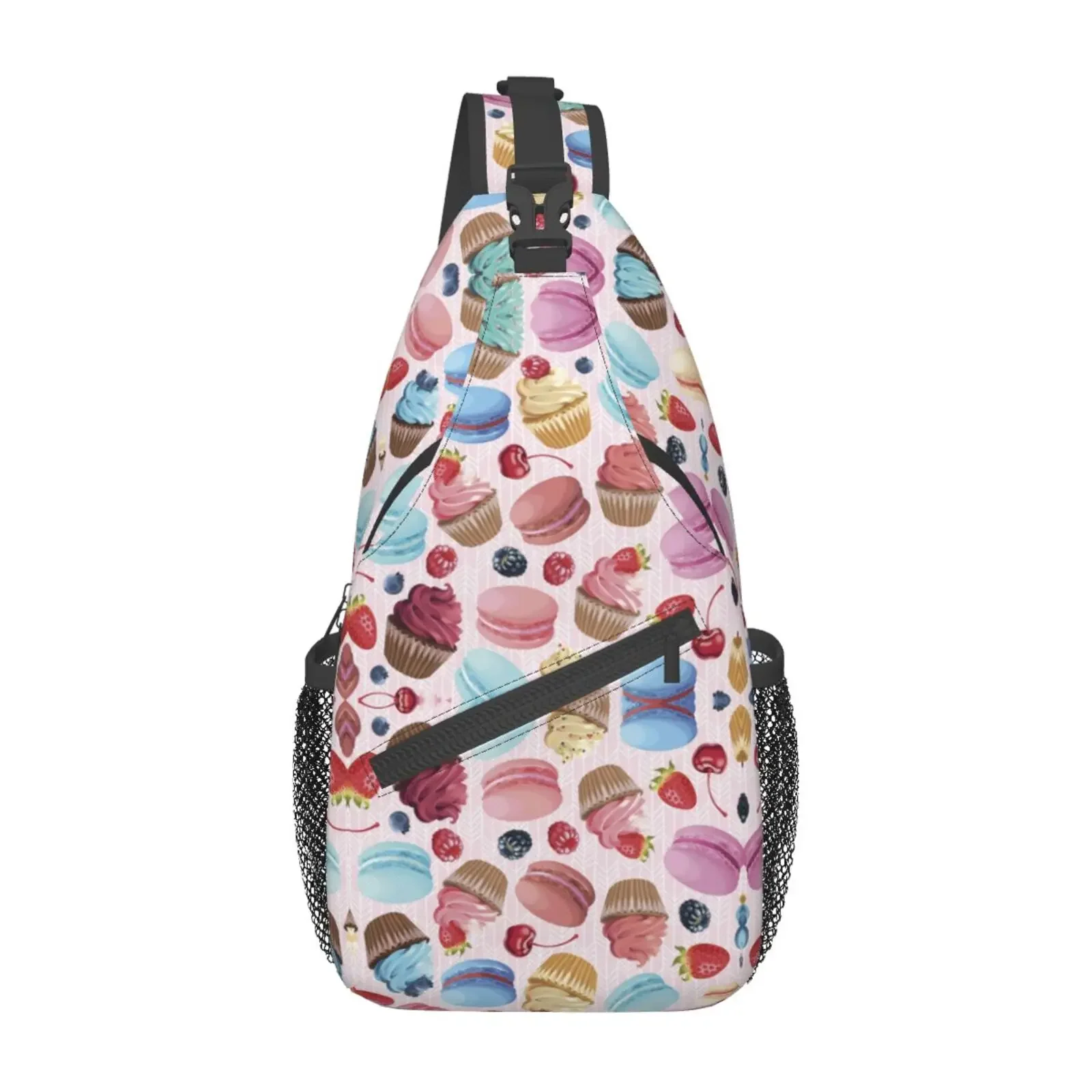 

Yummy Sweets Macaroon Cupcakes Sling Chest Cross Bag School Bag Travel Bag Polyester Casual Unisex Mini Backpack One Size