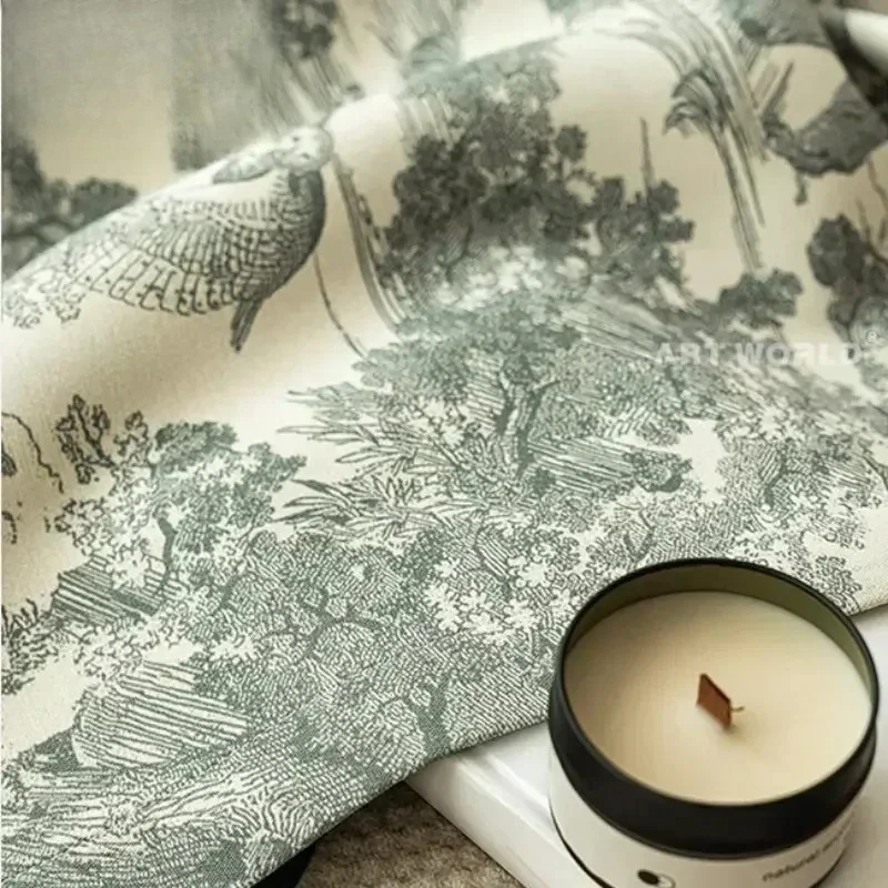 

French Curtains for Living Dining Room Bedroom Luxury Chenille Print Edge Matching Window tulle Kitchen Curtains Customized