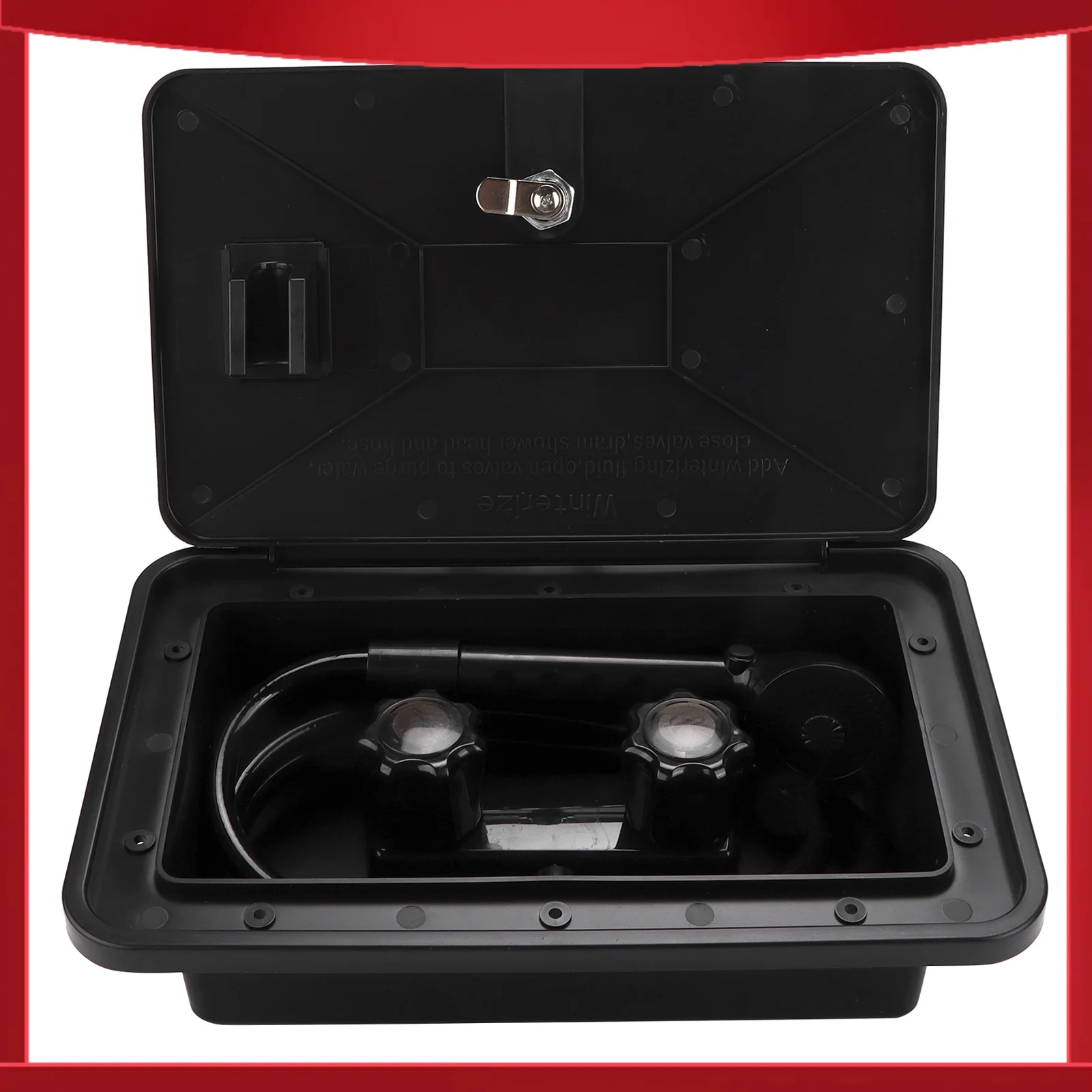 

Комплект наружного душевого бокса для автодома/каравана с регулировкой горячей и холодной воды, шлангом и ключами-замками