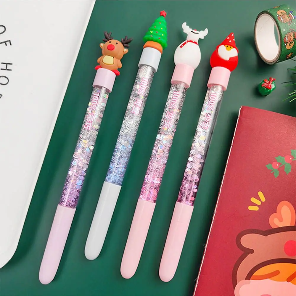 Creative Student Pen Quicksand Sequins Gel Pen Hand Account Pen Xmas Tree Christmas Gifts Stationery