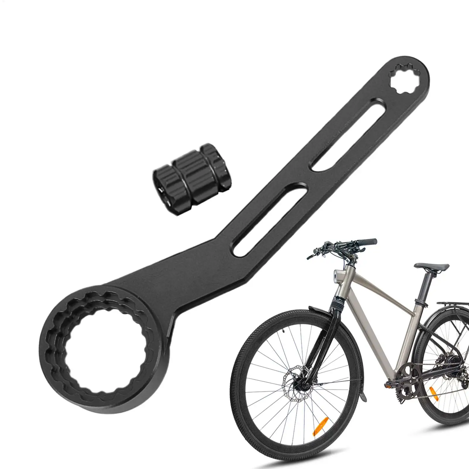 6-in-1 Bottom Bracket Wrench Aluminum Alloy Bike Crank Removal Tool for Home Travel Cycling Touring Commuting