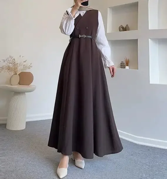 

Women's Long Sleeve Shirt Slim Simple Long Dress Temperament Commuting Spring & Autumn Female High Waist Elegant A Line Dresses