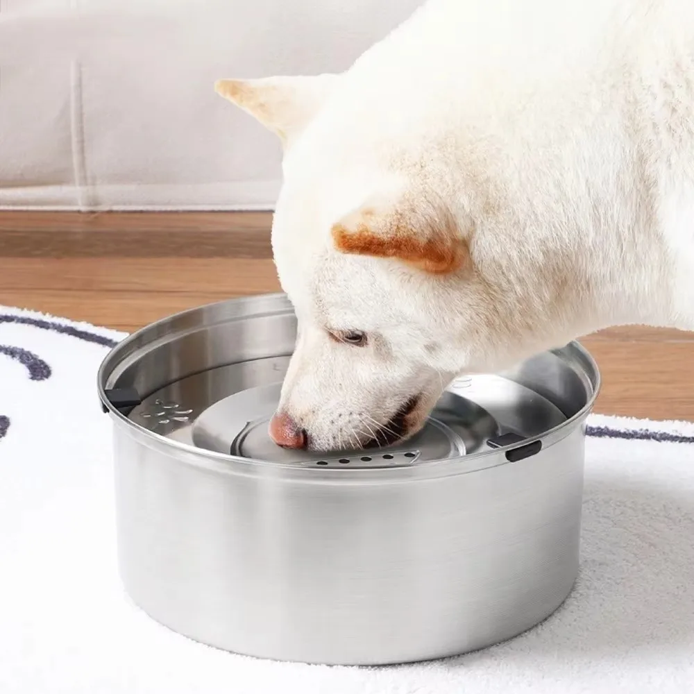 

Stainless Steel Dog Water Bowl Anti-Splash Non-Slip Base Pet Water Feeder Portable Anti-Spill Anti-Suffocation Bowl Travel