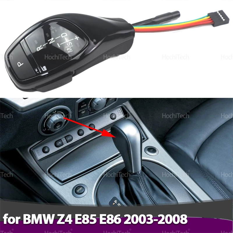 

New LED Light Gear Shift Knob PU Leather Automatic Transmission Rod Head for BMW Z4 E85 E86 2003 2004 2005 2006 2007 2008