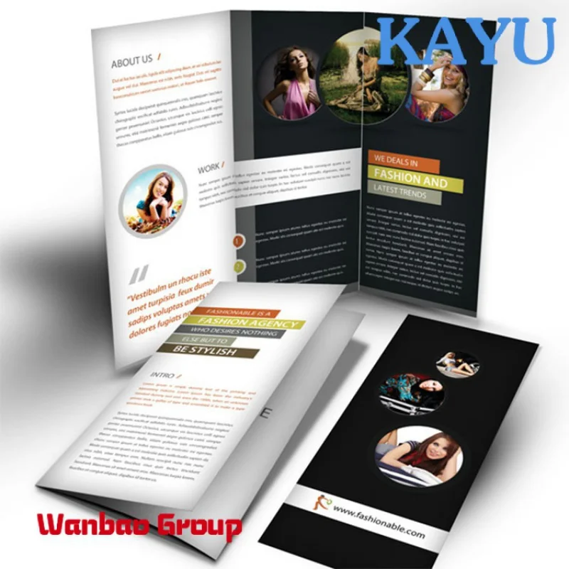 Custom  Custom glossy paper & paperboard printing manual advertising flyers pamphlet printing