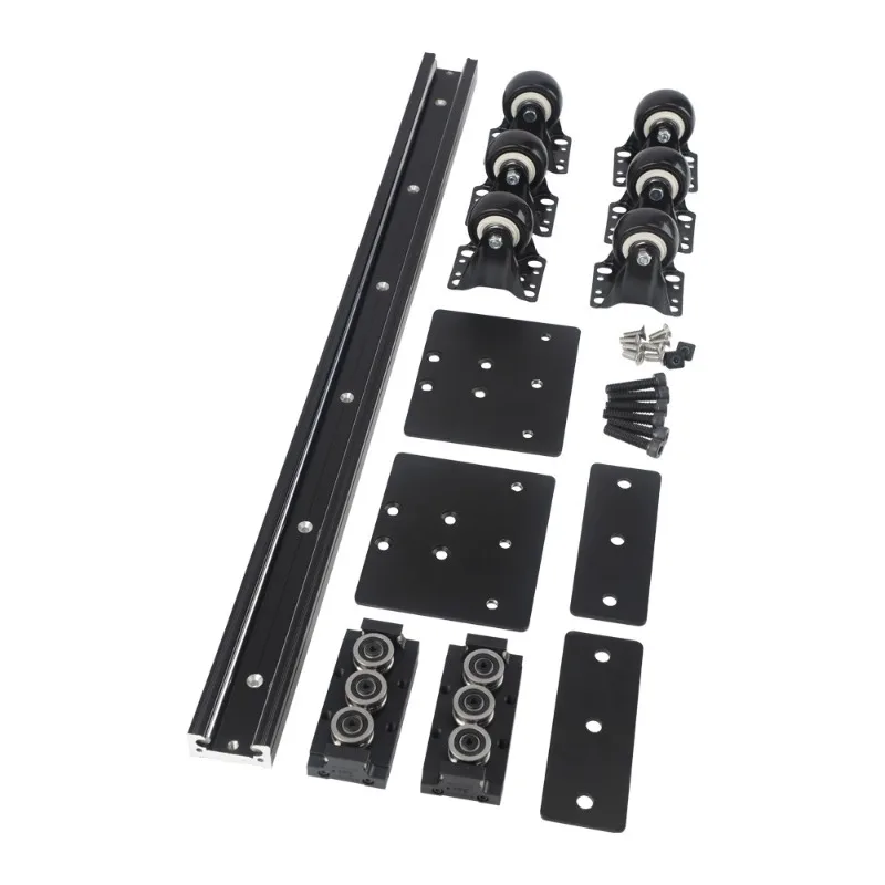 Heavy-duty manual push-pull wardrobe track, linear moving cabinet slide rail, cloakroom translation silent guide rail hardware