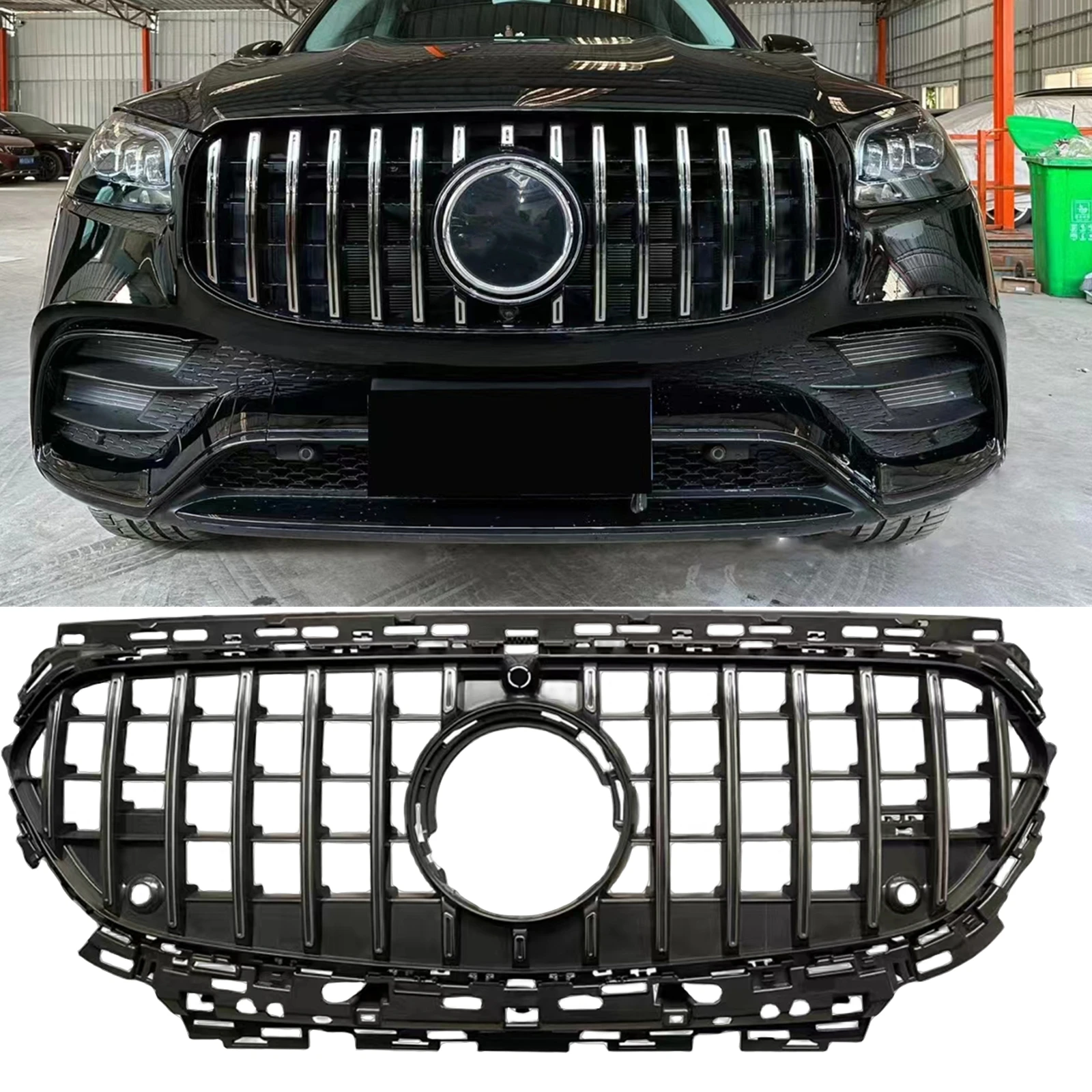 Racing Grill Front Grille For Mercedes Benz E Class W214 2024 GT Style Silver Upper Bumper Hood Mesh Body Kit