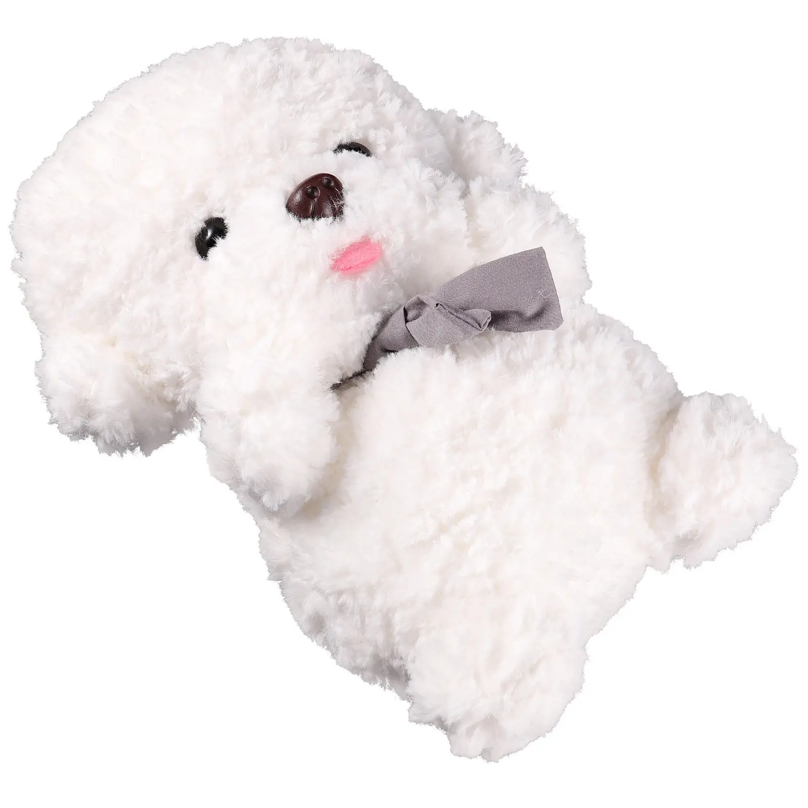 

Белая мягкая игрушка-собака Бишон, имитация, компактный размер, удобный компаньон для сна, подарок на день рождения