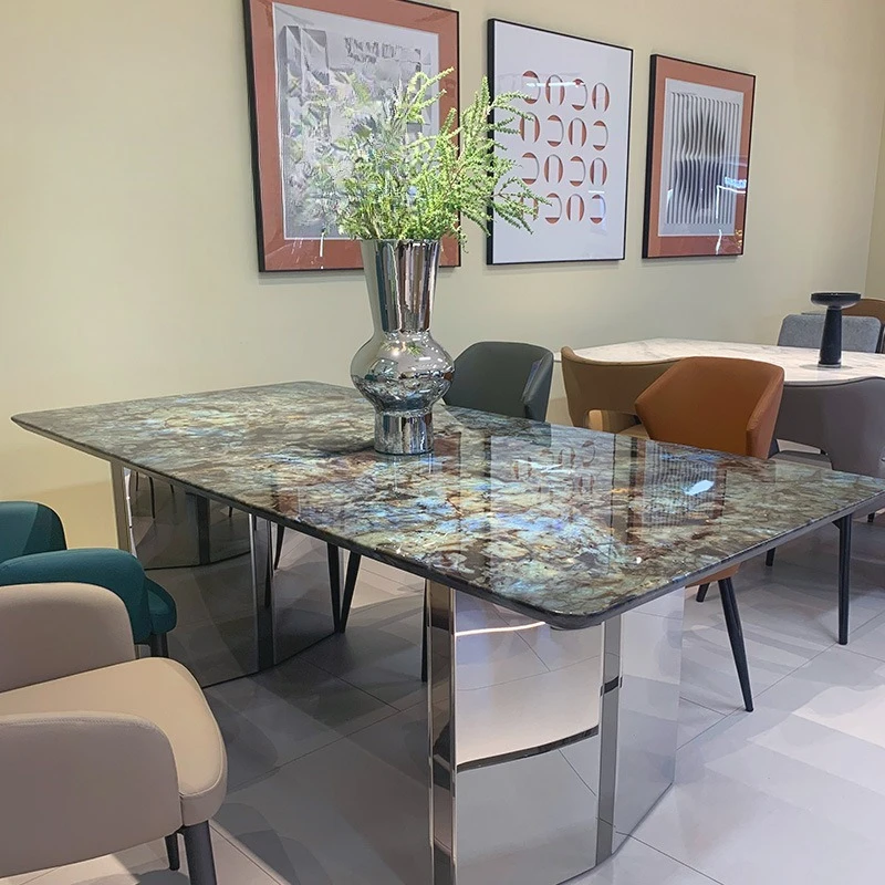

rock slab dining table rectangular modern simple table new Internet celebrity style eating rock slab dining