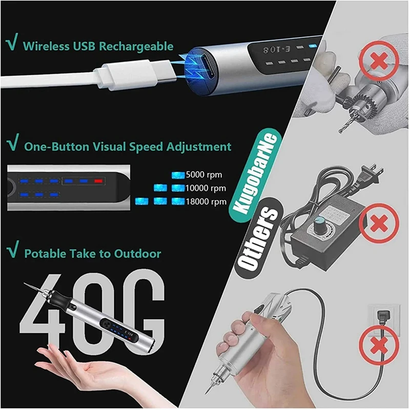 USB Customizer Professional Engraving Pen 30 Bits Engraver Tool For Metal Wood Glass And Plastic Portable Engraving Pen