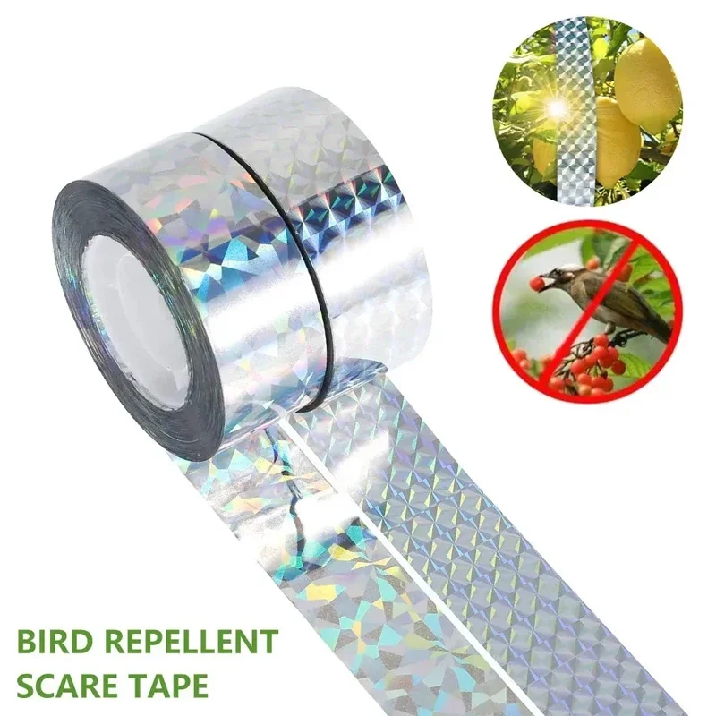 Anti Bird Tape Flashing Reflective Bird Repellent Scare Tape Pigeons Crow Keep Away Double-sided Bird Repeller Ribbon
