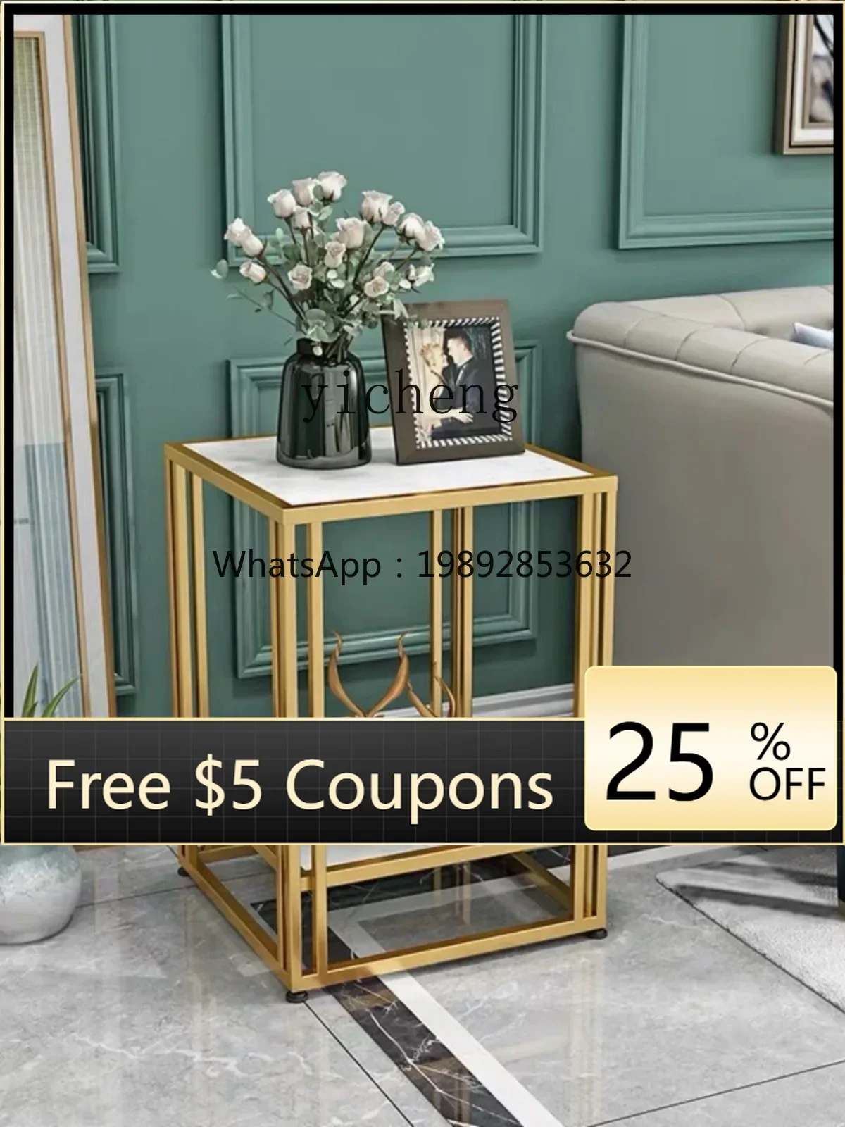 

light luxury corner sofa side cabinet fish tank shelf simple household living room