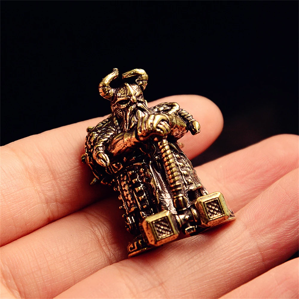 

Northern Divine Hammer Miniature - 3.3cm Handmade Brass Mythical Sculpture, Desk Decor for Home Office Display