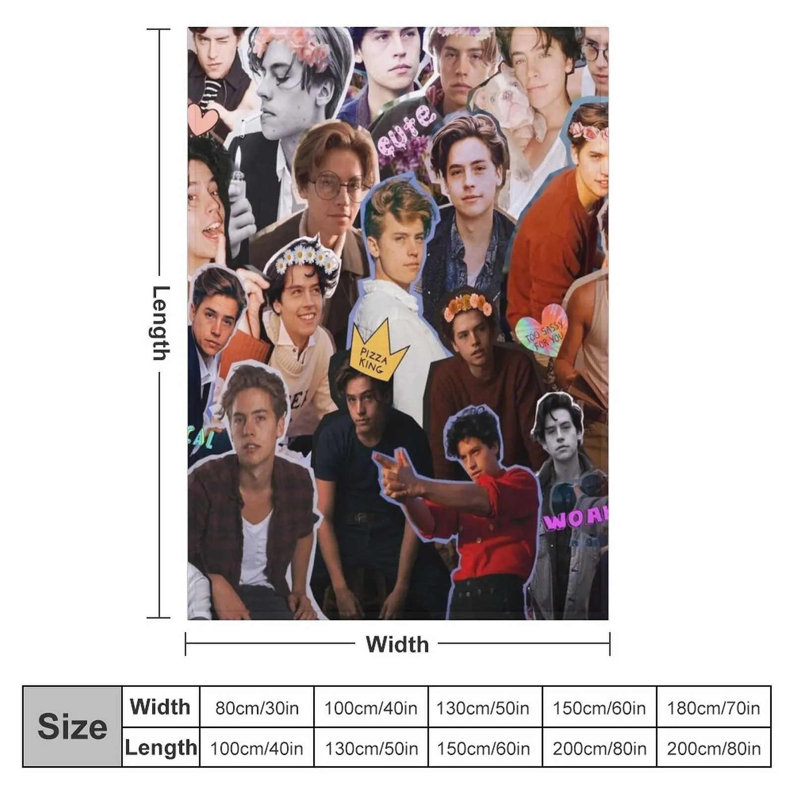 Cole Sprouse Collage Throw Blanket Cute Blanket Plaid Luxury Designer Blanket Furry Blankets Retro Blankets