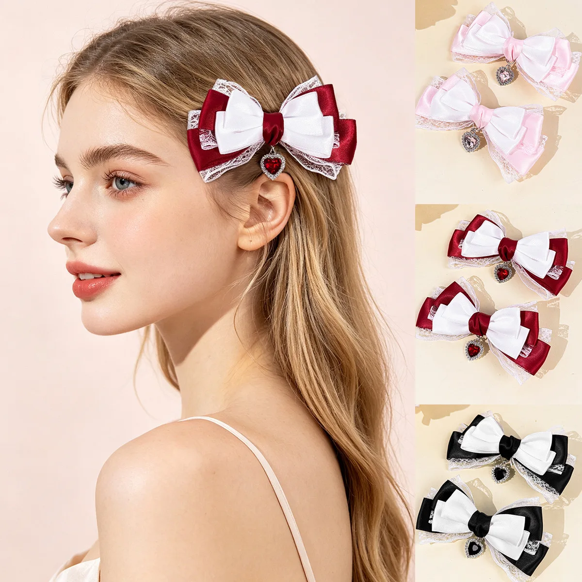 30-pcs-lot-15-pairs-kawaii-lace-ribbon-bow-hair-clips-sweet-y2k-bows-lolita-cosplay-hairpins