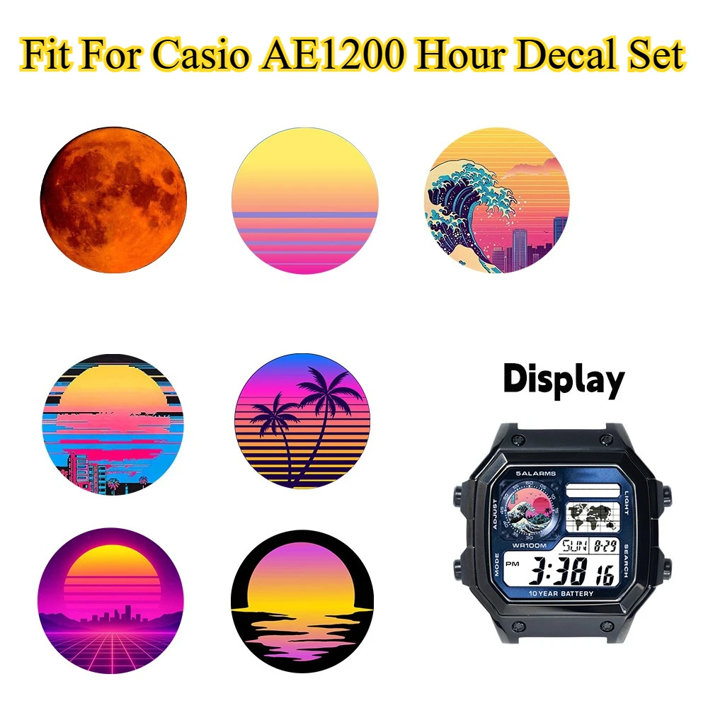 Autocollant d'écran pour montre Casio AE1200, haute définition, 39 styles variés, décalcomanie Royale Mod, accessoires de montre